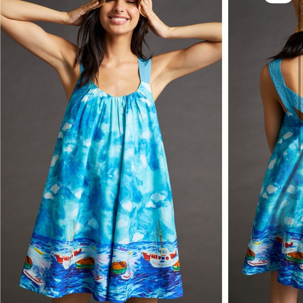 Maeve Cross Back Mini Dress